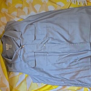 EUC - Annie Larson Silk Sleeveless Women's Button Down Top, in Light Gray Sz 3x